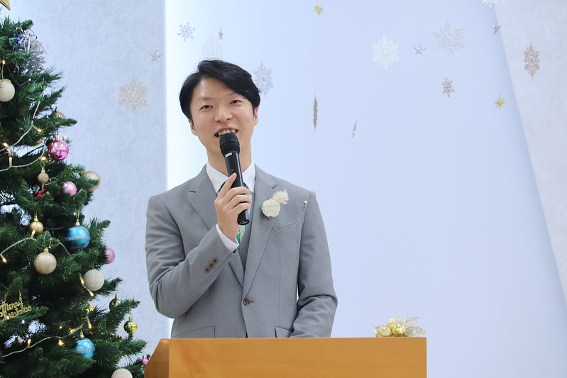 Pastor is giving a speech