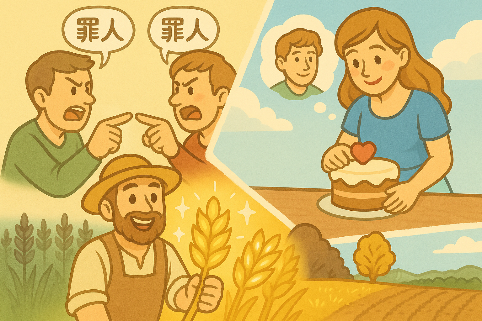 2025年6月29日『1. 罪と義について 2. 野生の穀物、雑な穀物と良い穀物、良い果実』